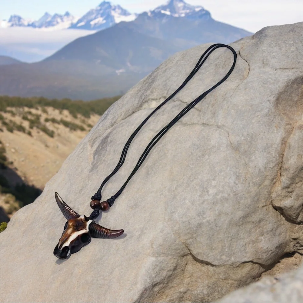 Vintage Style Ox Bullhead Pendant Necklace‎